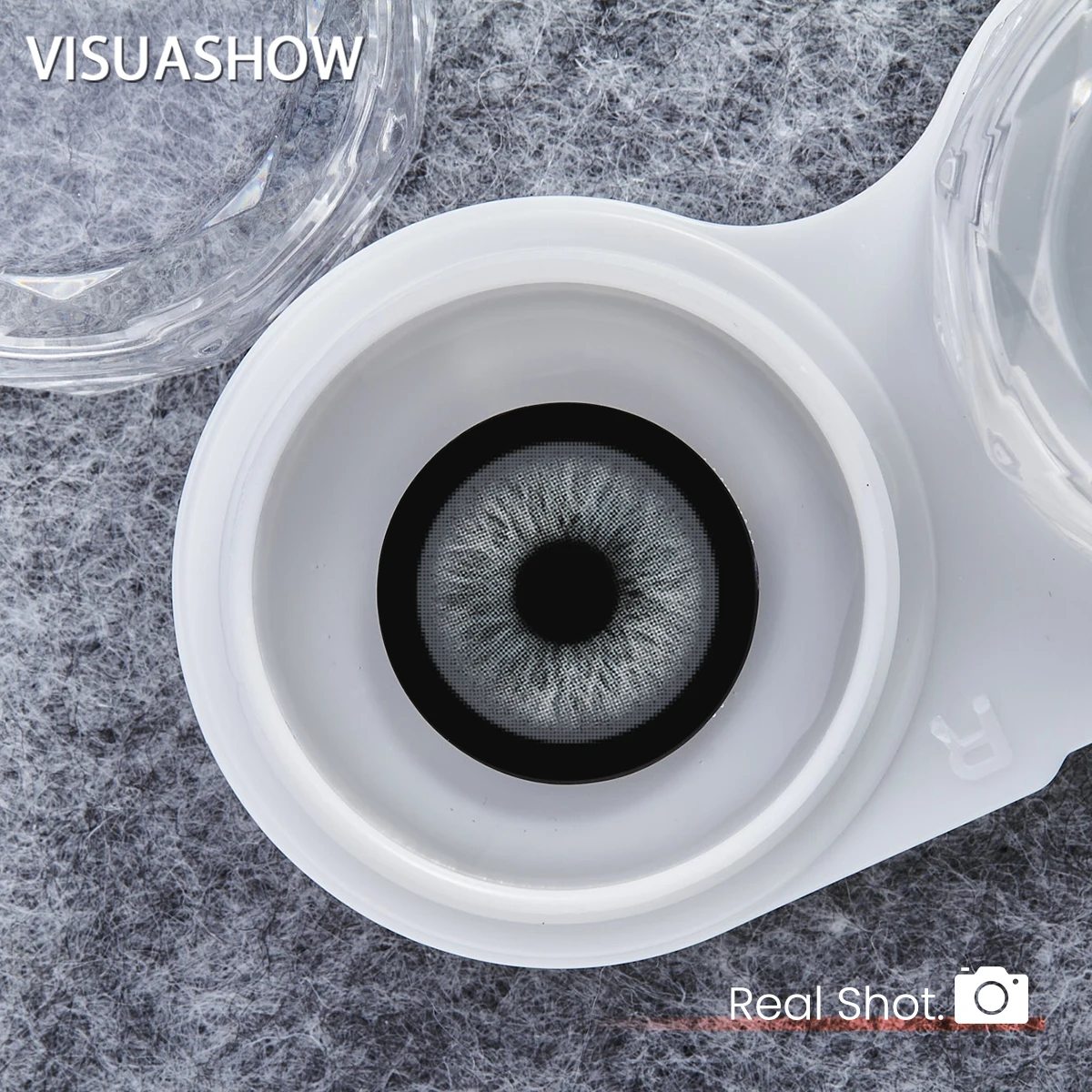 Farbige Kontaktlinsen VISUASHOW Glacier Gray 14.2mm Halbjährige 1 Paar weiche feuchtigkeitsspendende natürliche Augen Make-up Linsen` – Detail 6