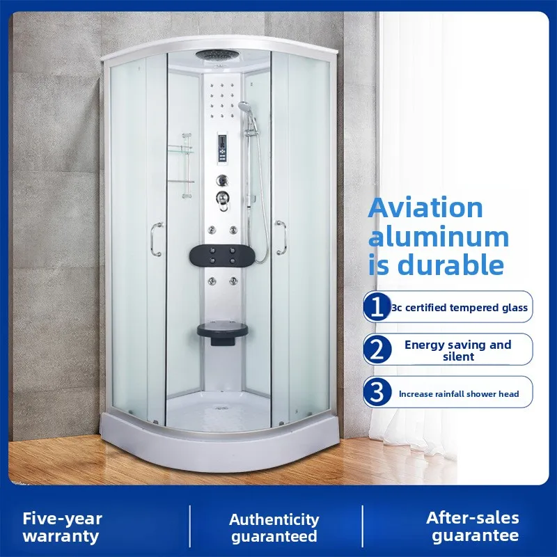 일체형 샤워룸 욕실 건식 및 습식 분리 화장실 욕실 통합형 팬 슬라이딩 도어 욕실 스크린