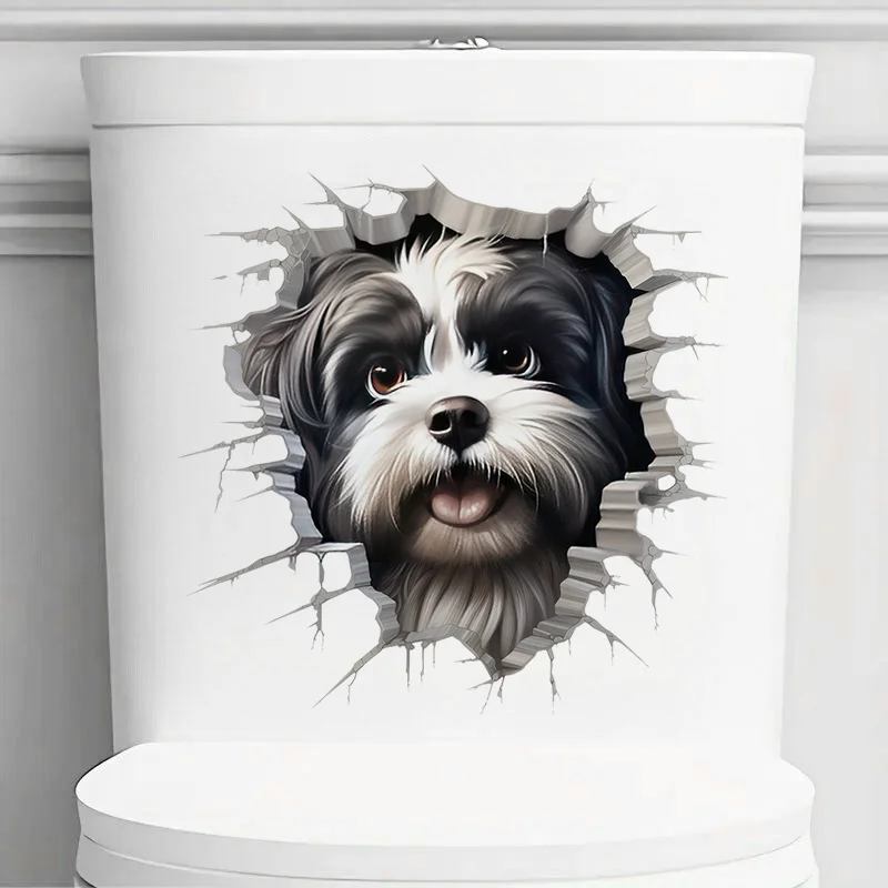 

90930# Cute Shih Tzu Dog Stickers Decoration for Living Room, Wall, Bedroom, Toilet and Home Decor Car Decals Self-Adhesive