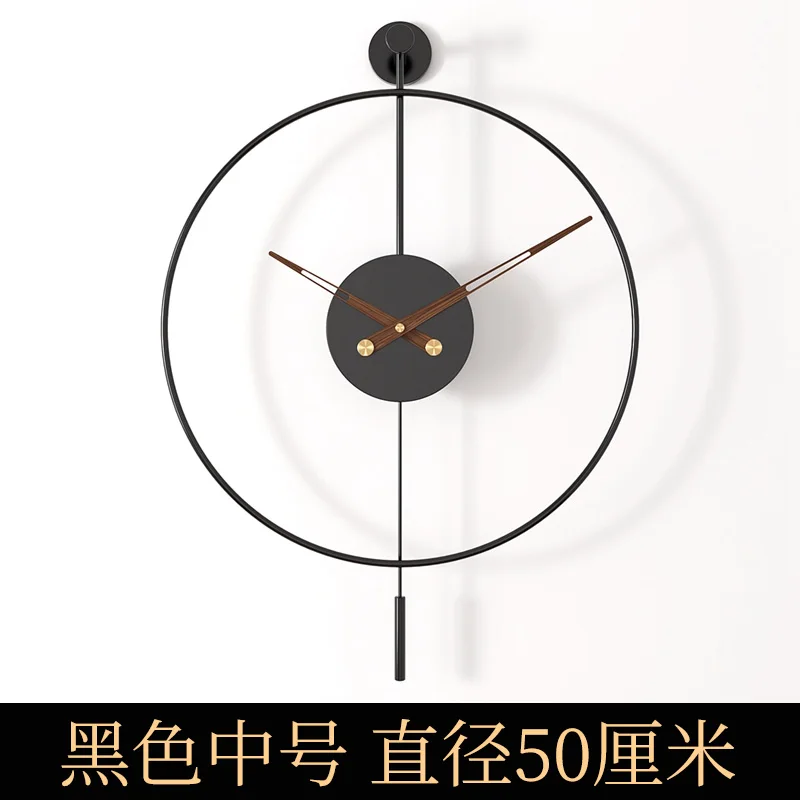 

【Hot Sale】Spanish Minimalist Metal Wall Clock No Drill Installation Modern Industrial Style Large Silent Quartz Clock For Living