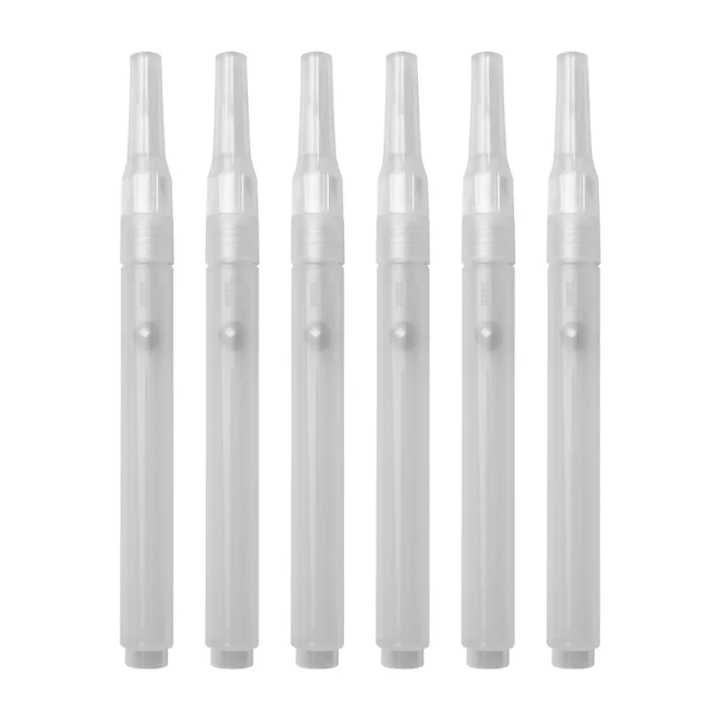 

6Pcs Clear Empty Brush Pen Refillable Acrylics Empty Marker Pen Empty Paint Pen For Painting on Paper Wood Fabric Canvas2026new