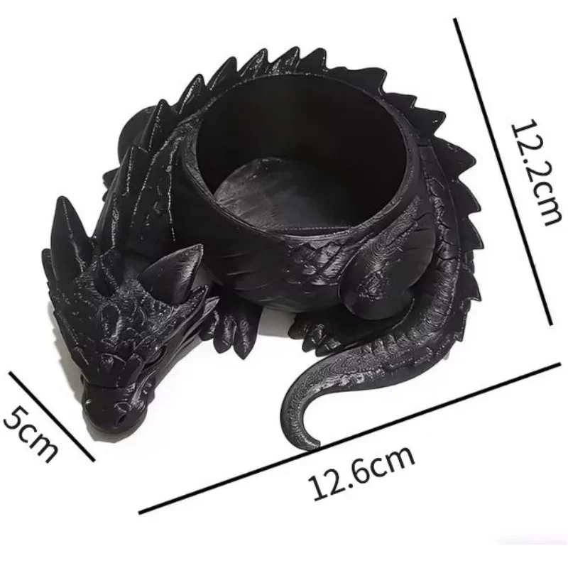 Multifunctional 3D Printed Dragon Flower Pot Plastic Plant Container Fantasy Home Decor Unique Succulent Planter Storage Tray