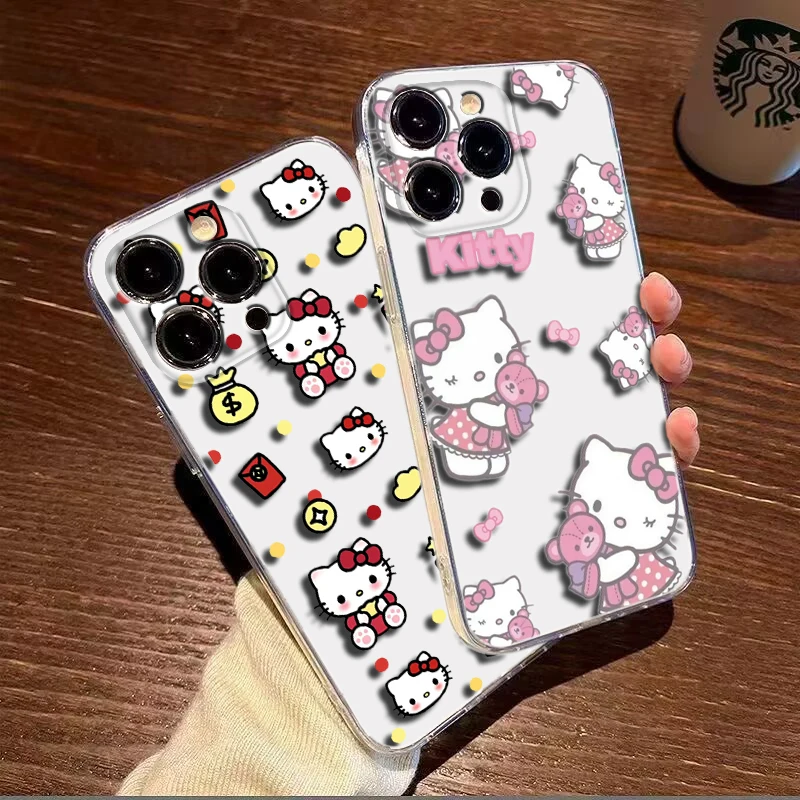 E37 Hello Kitty Soft Case for Tecno Spark 5 AIR 6 GO 7 7T 7P KF6 LD7 KE7 KE5 Pova 2 Camon 16 17P 17 CG7 CG8 BC1 POP 4