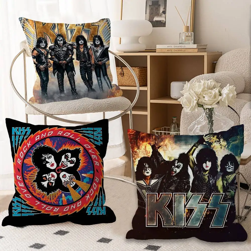 Image of Rockband Kiss Kissenbezug für Schlafzimmer und Wohnzimmer-Sofa, Dekorativer Kissenbezug