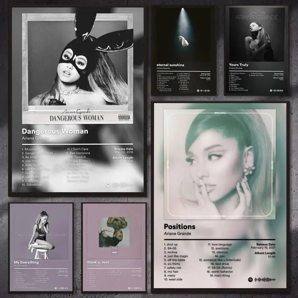 Sing A-Ariana Grande Poster PP Wall Art Prints Poster for Dorm Room Apartment Home Office Room Decor Gift Waterproof