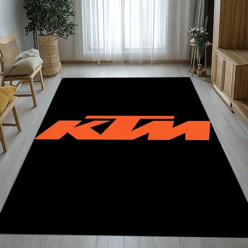 Retro K-KTM Racing Biker Garage Moto Non-Slip Large Area Rug for Living Room,Bedroom Playroom Carpet Mat for Sofa,Home Decor