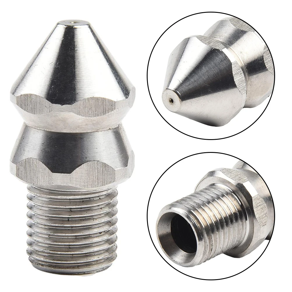 Cleaning Nozzle 1/4 Inch 250 Bar 4/5/7 Jets Accessories Drain Sewer High Pressure Male Replacement Spare Parts