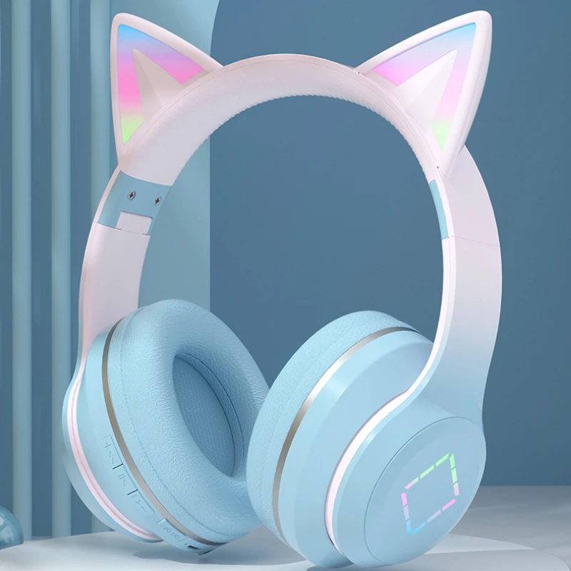 

Bluetooth-наушники складные с градиентным светом и микрофоном