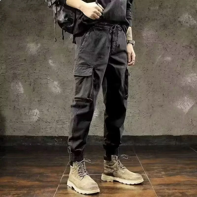 Men Cargo Pants Male Vintage Multi Pocket Loose Fit American Style Casual Cloth Pants High Street Outdoor Resistant Work Pants