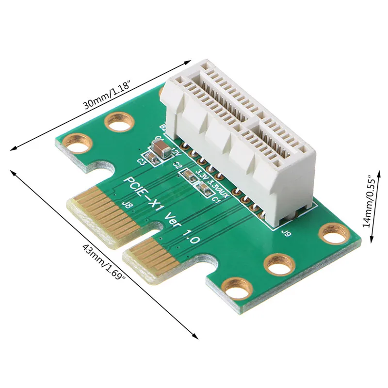 Pci Express X1 Adapter Riser Card Pcie X1 Om X1 Slot Converter Kaart 90 Graden Hoge Kwaliteit