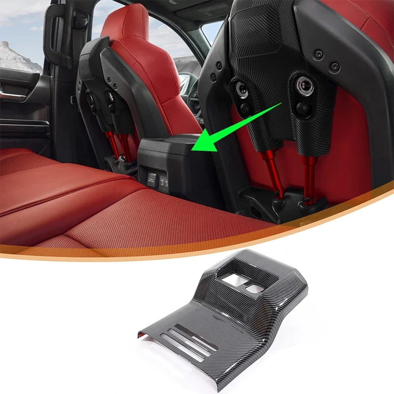 

For Toyota Tacoma 2024-2025 ABS Carbon Fiber Car Rear Air Conditioner Vent Outlet Frame Anti-Kick Panel Cover Car Accessories