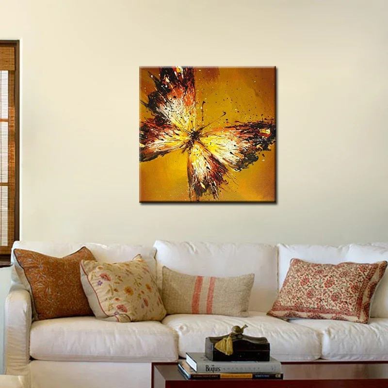 Abstract Art Oil Painting On Canvas Hand Painted Butterfly Wall Art Painting For Living Room Moder Wall Picture Home Decoration
