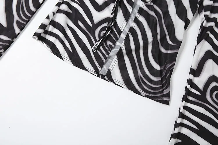 Weird Puss Stripe Patchwork 2-teiliges Set für Damen, Oberteil mit Schnürung, offenem Kragen, langen Ärmeln und Oversize-Schnitt + lange Hose mit Kordelzug – Detail 9