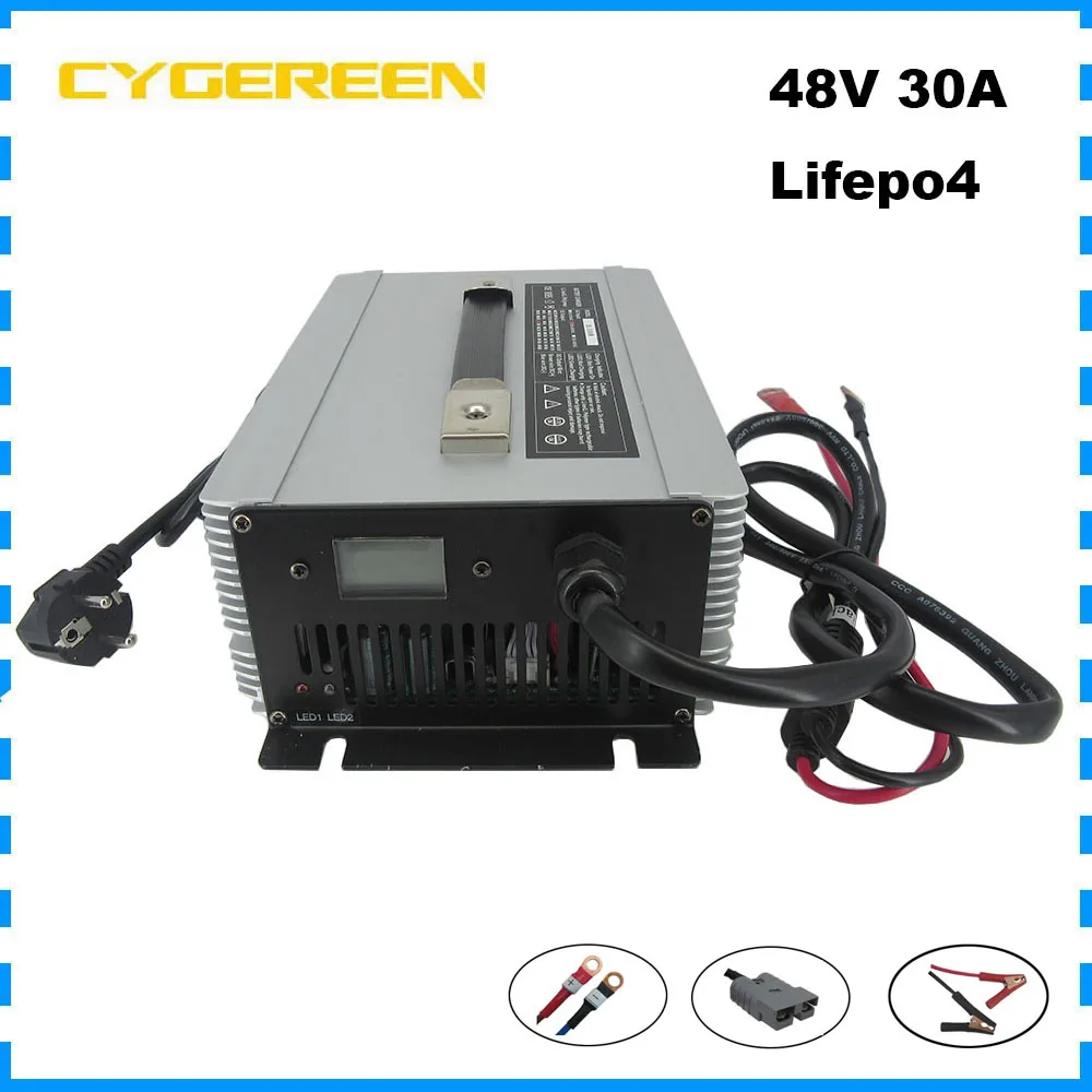 

48V 48 Volt 30A 16S Lifepo4 Fast Charger 58.4V Iron Phosphate Forklift RV Solar Golf Cart Forklift Battery Fast Charger