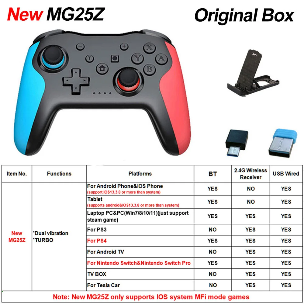 GAMINJA NS009S Wireless Controller BT For Nintendo Switch Pro PC