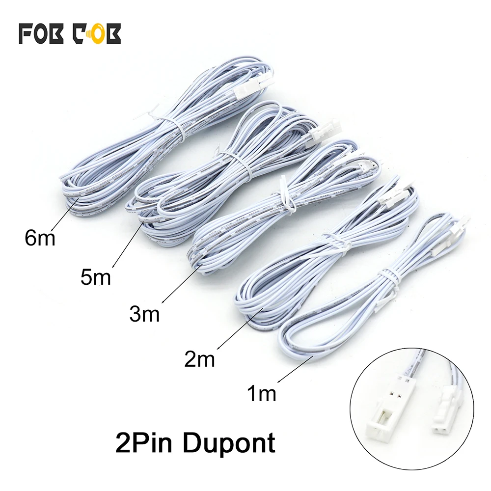 2Pin Dupont Connector Wire Cable 1m 2m 3m 5m 6m 22AWG Dupont Male to Female Plug Extension Wire