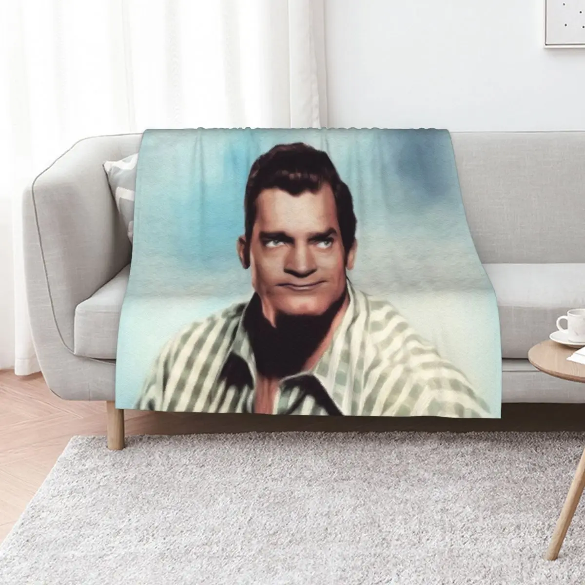 

Clint Walker, Movie Star Throw Blanket Flannels Moving Picnic Designers Blankets