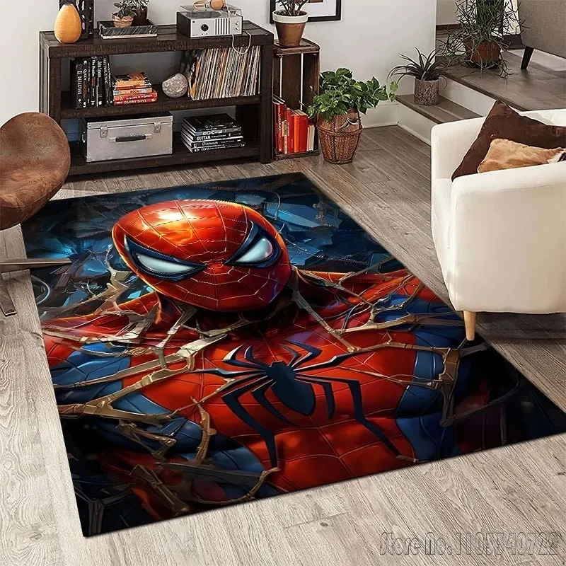 Anime Marvell Spider Man Printing Carpet Rug for Living Room Bedroom Sofa Decor Kids Play Home Area Non-slip Floor Mat Gift