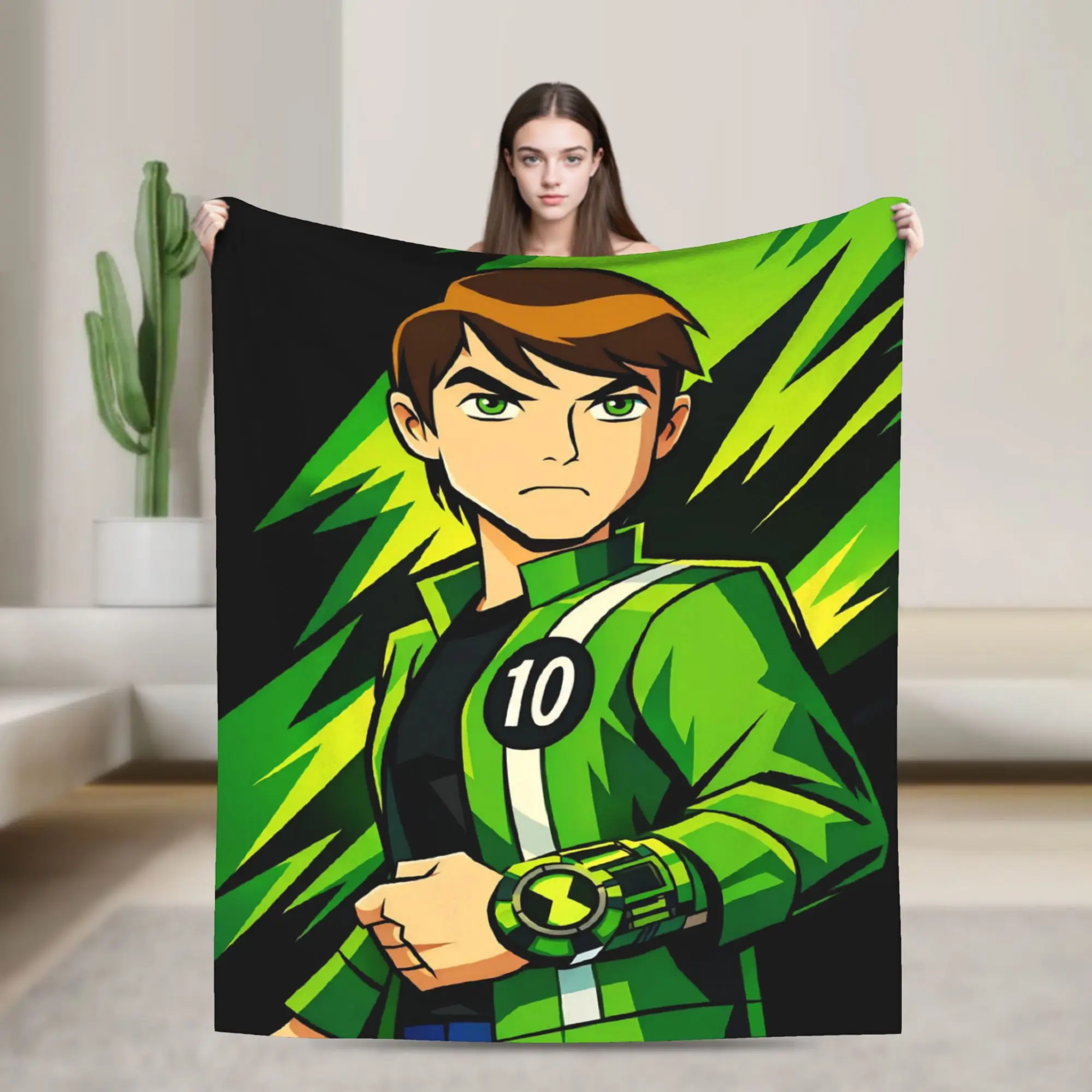 Stylish Ben 10 Anime Blanket Super Soft Fleece  Comfortable Throw Blankets Machine Washable