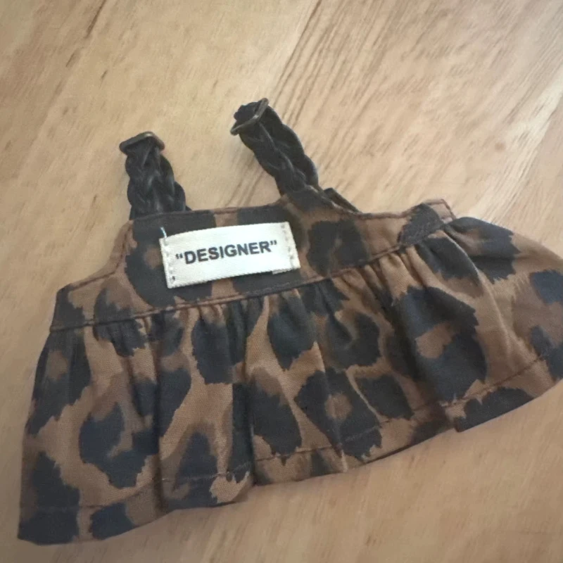 ملابس الدمية الصغيرة إكسسوارات الزي لـ 15-17 سنتيمتر Ropa Labubu و10 سنتيمتر دمية القطن ليوبارد طباعة تنورة قبعة حذاء الملابس