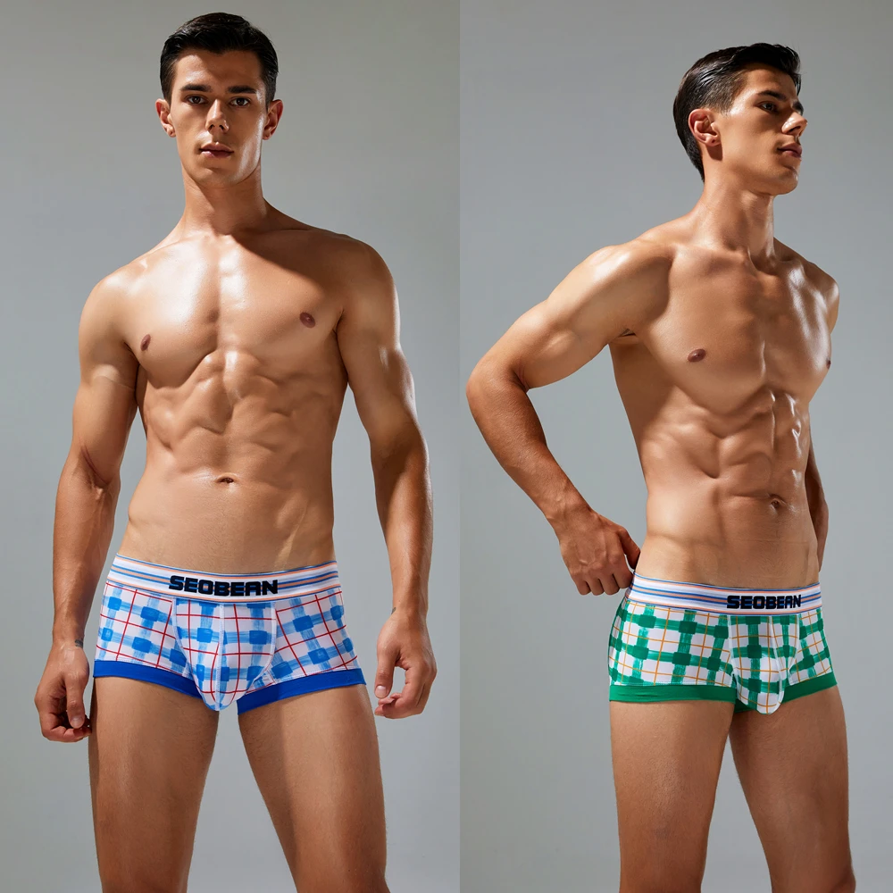 Mens Casual Fashion Pants Youth Plaid Shorts Comfortable Loose Boxers Underwear