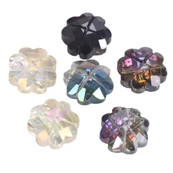 5pcs Flower Shape 17mm Faceted Crystal Glass Loose Crafts Beads for Jewelry Making DIY