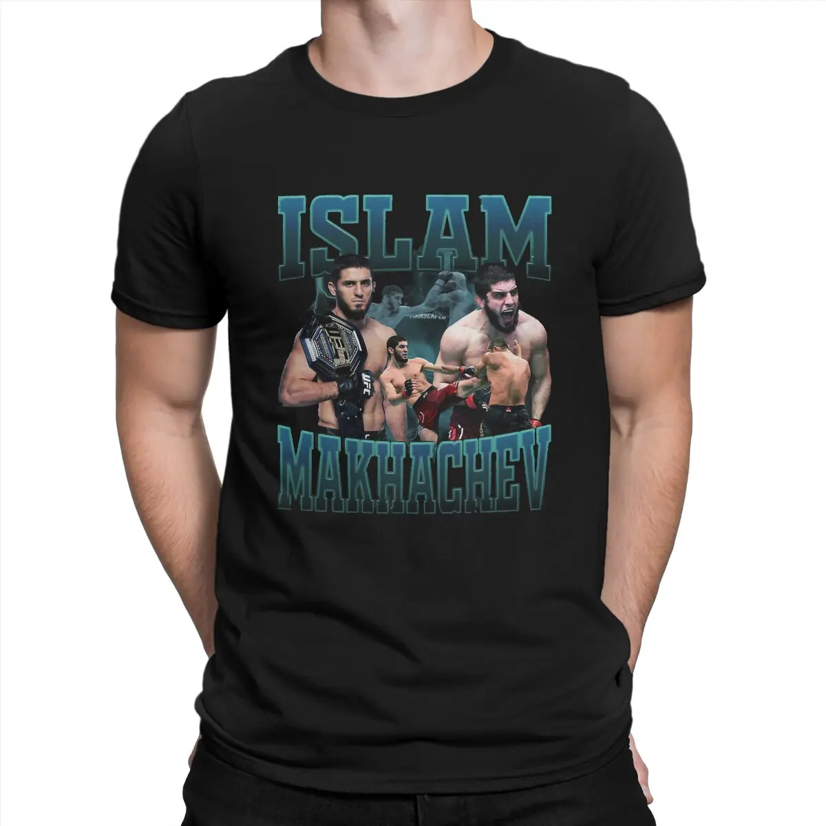 Islam Makhachev Bootleg Men's T Shirt Khabib Nurmagomedov Funny Tee Shirt Short Sleeve Round Neck T-Shirt Cotton 4XL 5XL Tops