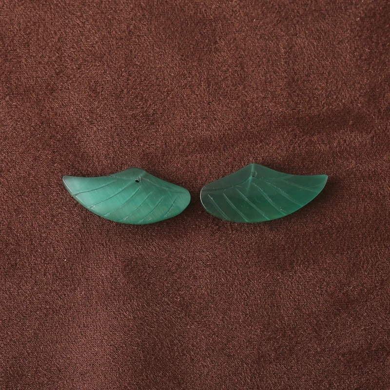 

Зеленый оникс, драгоценный камень, серьги ручной работы в форме крыльев, бусины, полудрагоценный камень, модные ювелирные аксессуары, 30x14x5 мм, 6,1 г