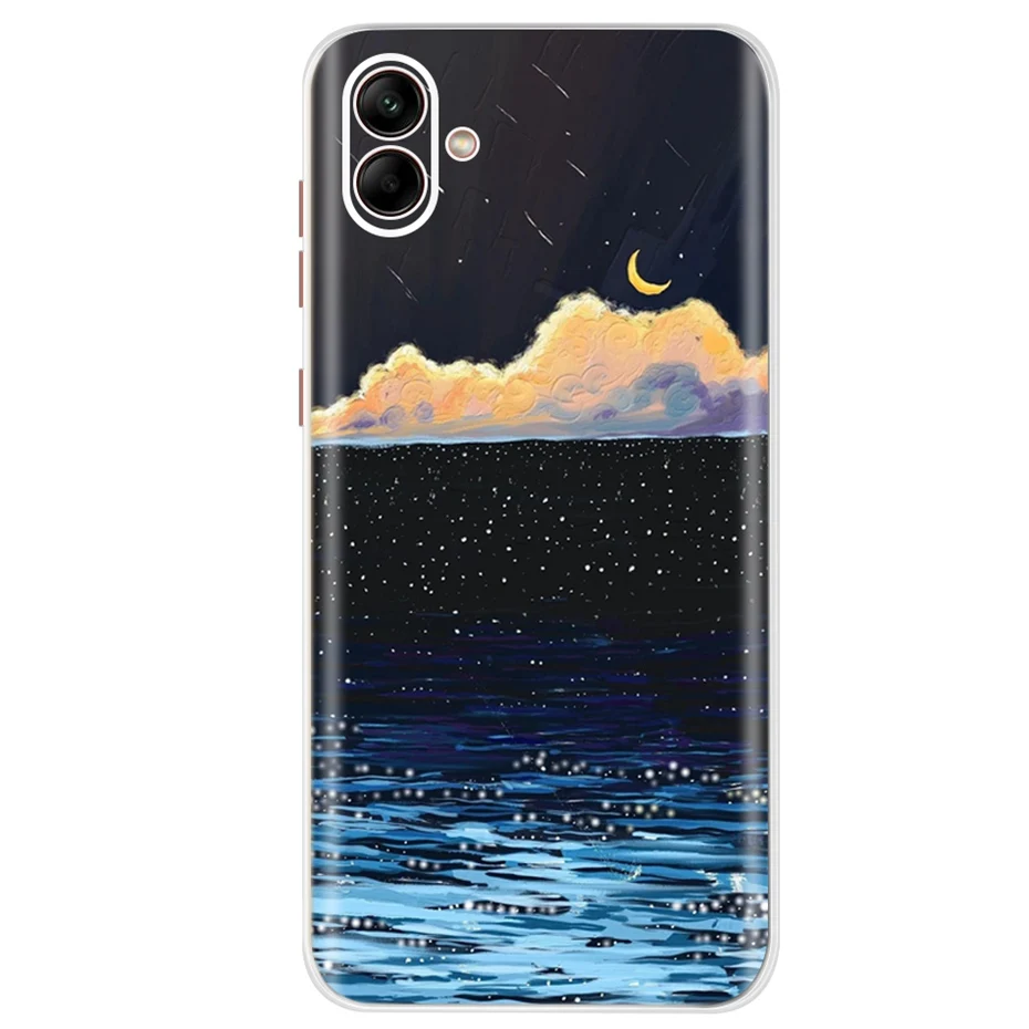 For Samsung Galaxy A04 Case Fashion Flower Cat Soft Silicone TPU Back Cover For Samsung A04s Phone Case GalaxyA04 A 04s Fundas