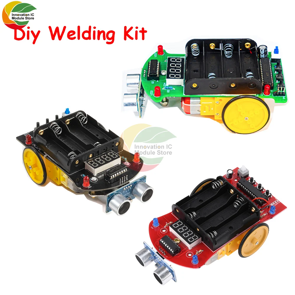 

Ultrasonic Ranging Obstacle Avoidance Car Microcontroller Intelligent Car Programming Diy Welding Kit