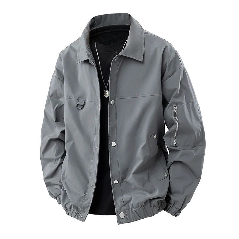 

New Men Jacket Solid Autumn Winter Casual Coat Fashion Streetwear Korean Minimalist Workwear Jacket Man Windbreaker Clothing Top