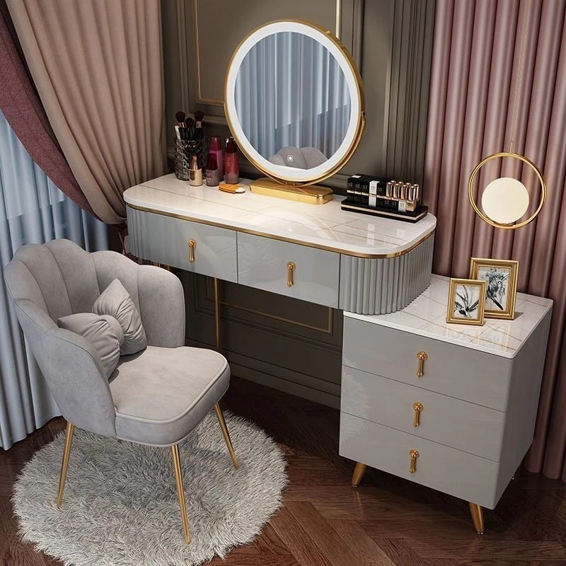 

Chair Modern Dressing Table Storage White Luxury Bedroom Dressing Table Makeup Corner Toucador Maquilhagem Room Furniture