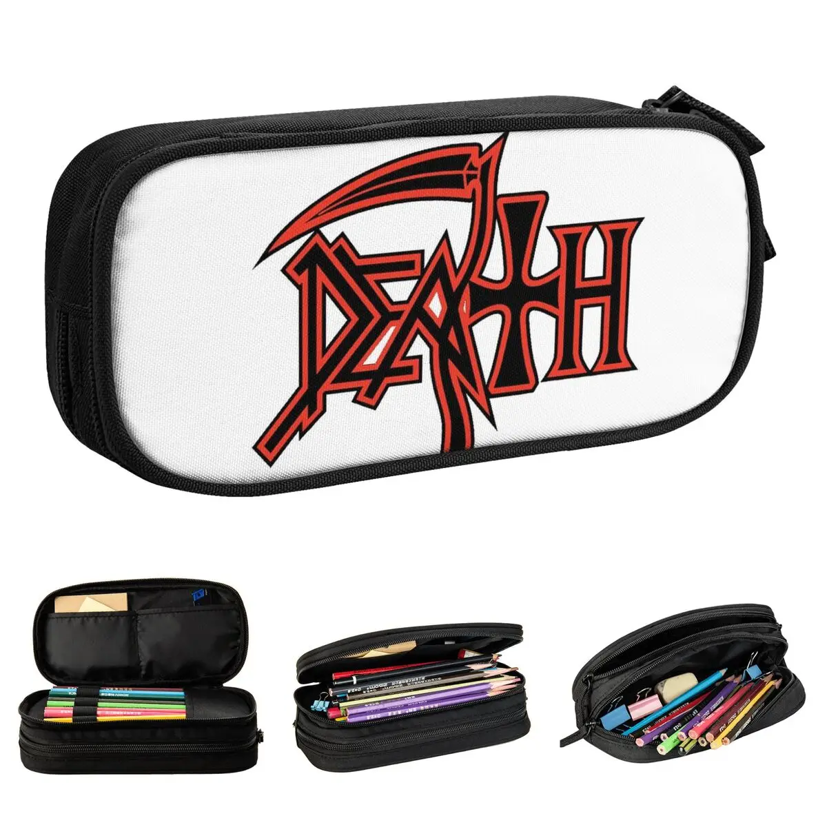 Napalm Death Rock Band Pencil Cases Fun Pen Holder Pencil Bags Girl Boy Large Storage Office Zipper Pencil Pouch