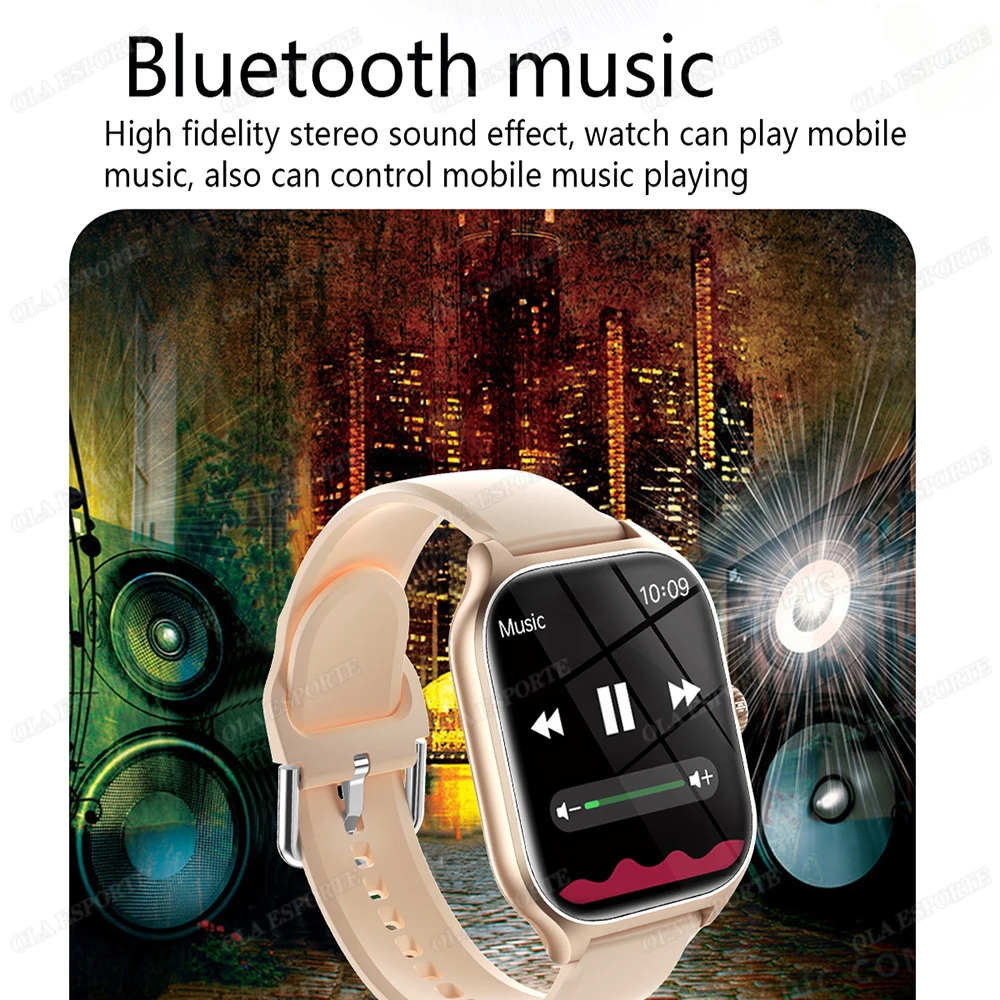 ساعة ذكية جديدة 2.01 بوصة HD عرض بلوتوث دعوة رسالة تنبيه مراقبة الصحة أوضاع رياضية Smartwatch الرجال النساء أندرويد IOS