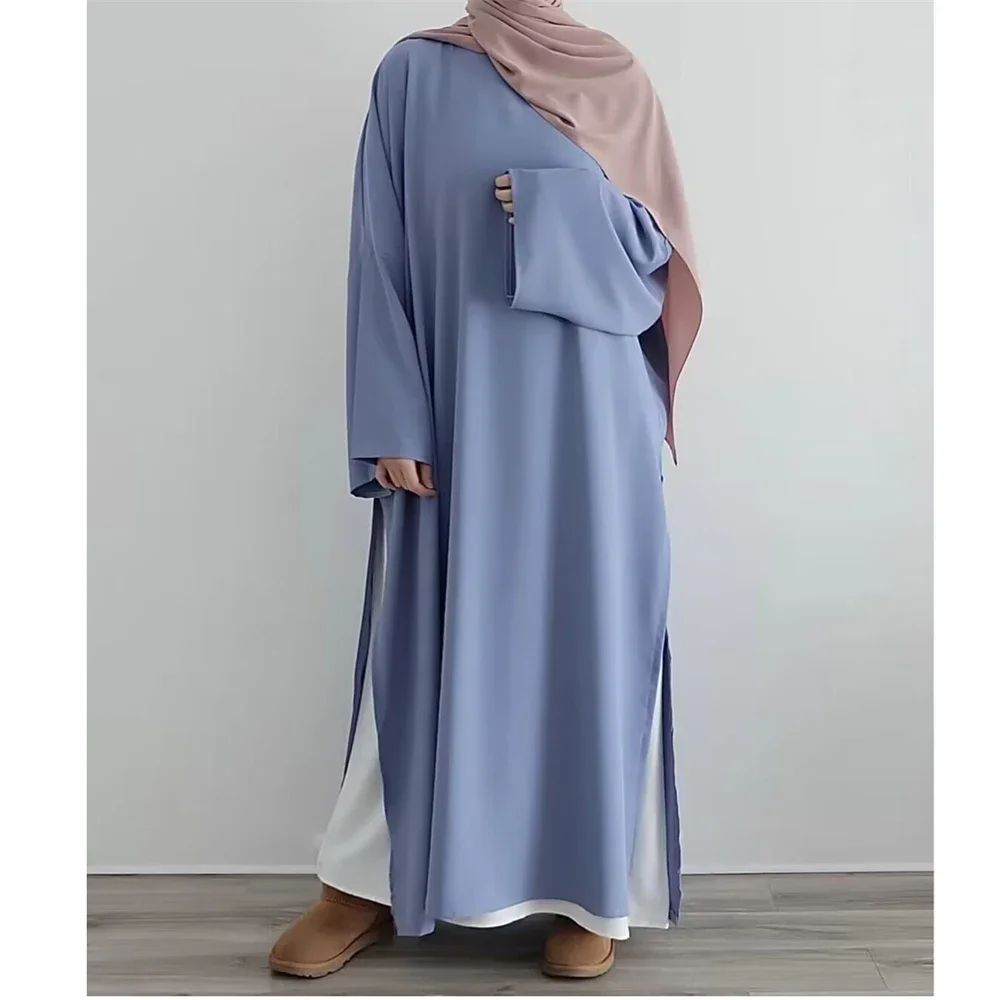 Conjunto de 2 piezas de caftán marroquí para mujer, ropa islámica de Dubái, Turquía, Abaya, bata árabe saudita, vestido musulmán, traje de ropa de