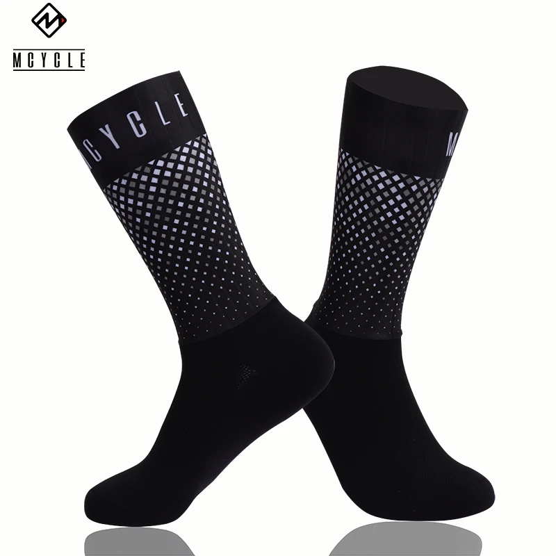 Mcycle Anti Slip Silicone Summer Aero Socks Breathable Cycling Socks Men Bicycle Sport Running Bike Socks Calcetines Ciclismo