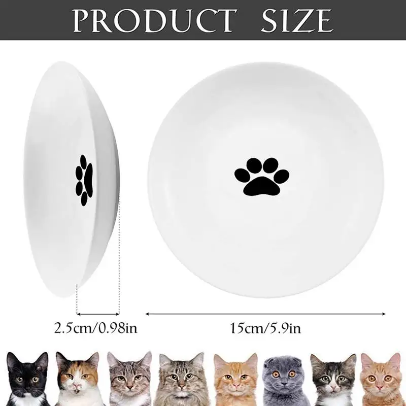 Peppapet Ceramic Cat Food Plates Cat Wet Food Bowls Whisker Fatigue Cat Dishes Shallow Bowls For Kittens And Small Animals