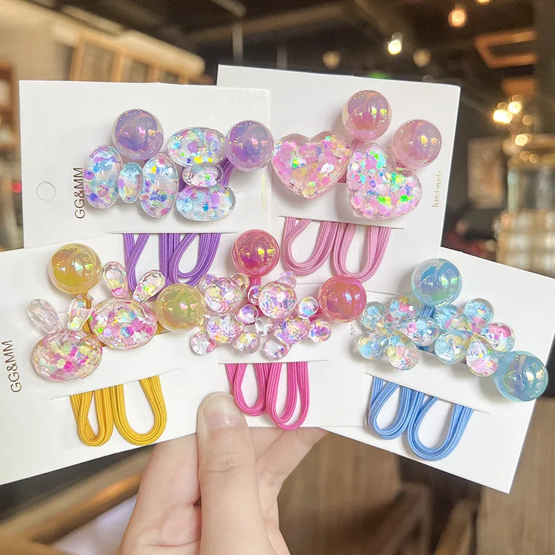 

2pcs/lot New Colored Camellia Girls Kids Lovely Elastic Hair Bands Princess Hair Accessories Children Hair Ties Baby Headwear