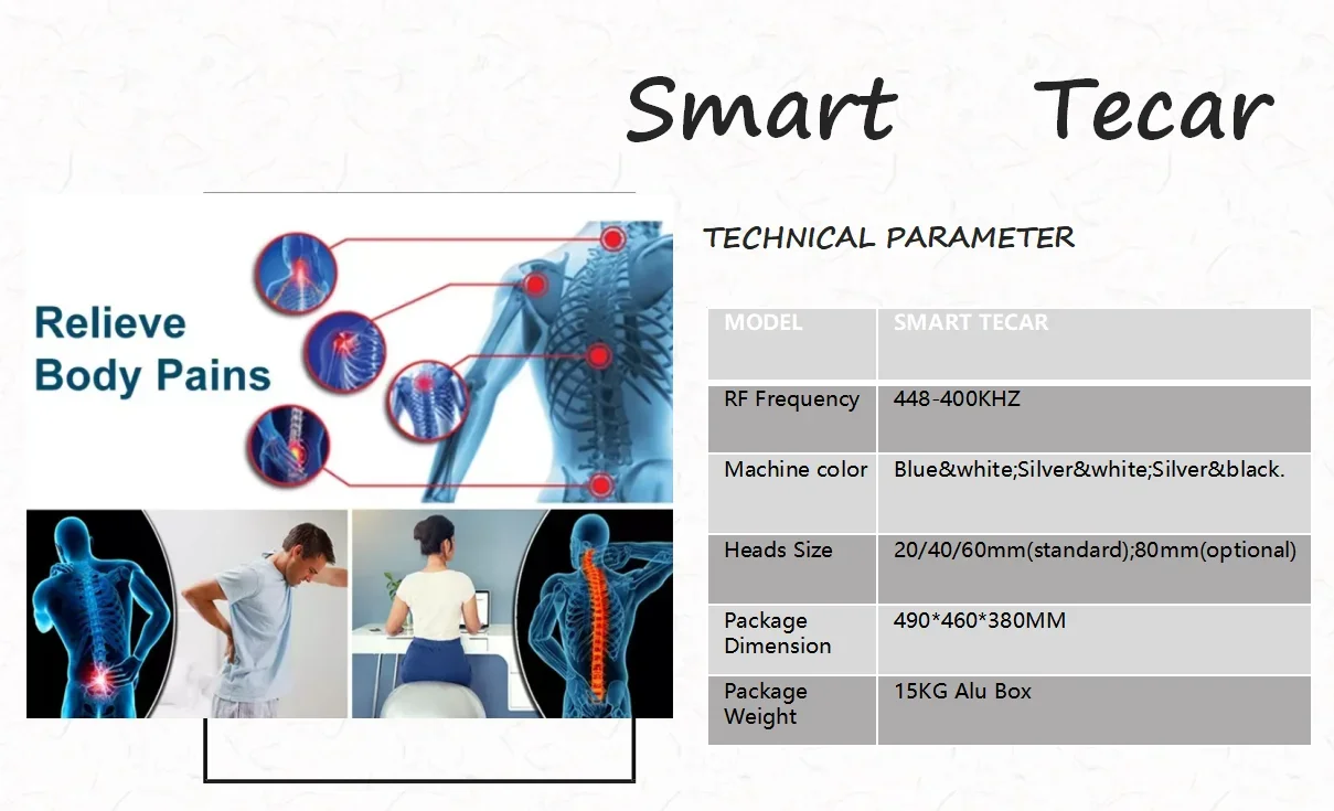 SmartTecar 448Khz Diatermia Machine Shaping Pro Tecar Therapy Diathermy Physiotherapy Loss Weight High Radio Frequency Therapy