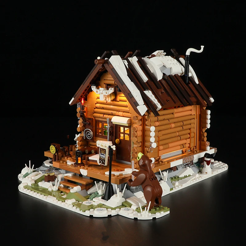 ハンティングロッジハウス建物セット、都市建築F9018Lモジュール式ビルディングブロックモデルキット、大人子供へのギフト2036個
