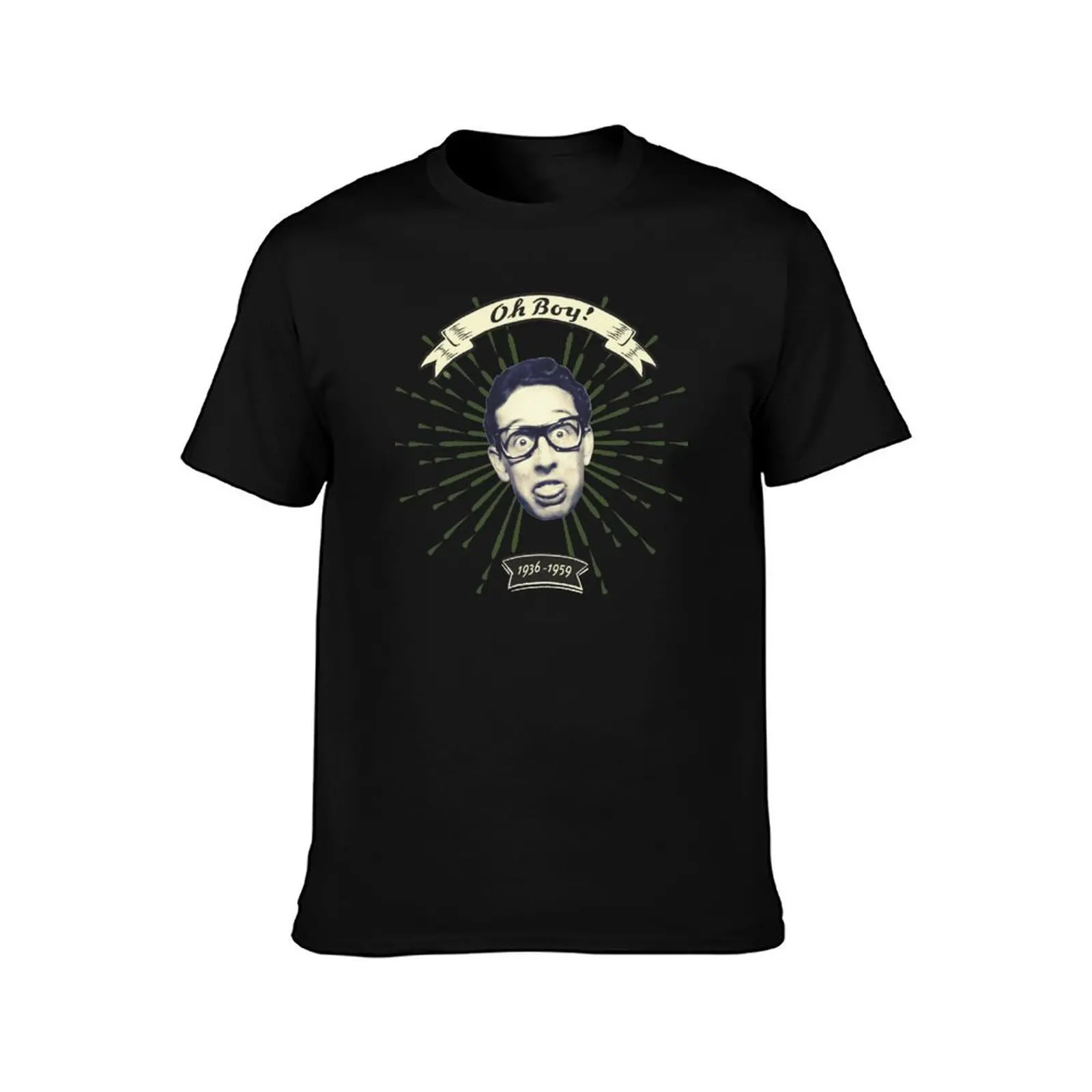 Buddy Holly T-Shirt Summer Casual Cotton Tee Oversized Streetwear Tops Vintage Graphic Print Loose Fit Short Sleeve