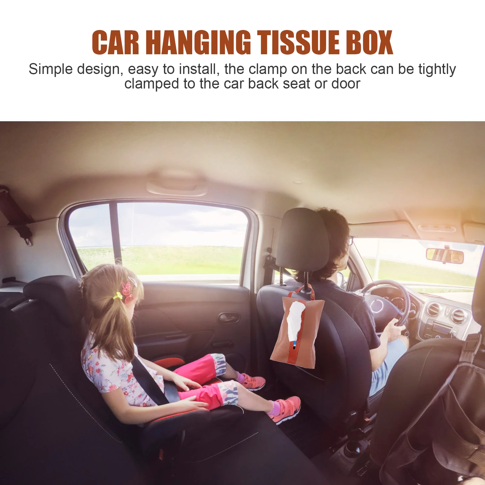 

1Pcs Car Interior Tissue Holder Stylish Paper Towel Dispenser Space Saving Easy Install Back Seat Door Organizer