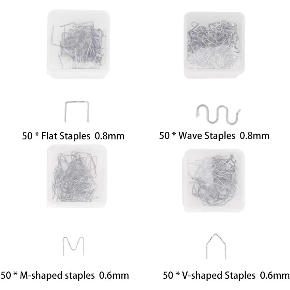 Shkalacar 50W 110V grapadora de plástico caliente, herramienta de reparación de tablero de parachoques de coche DIY con 200 grapas calientes, práctica pistola soldadora de plástico M