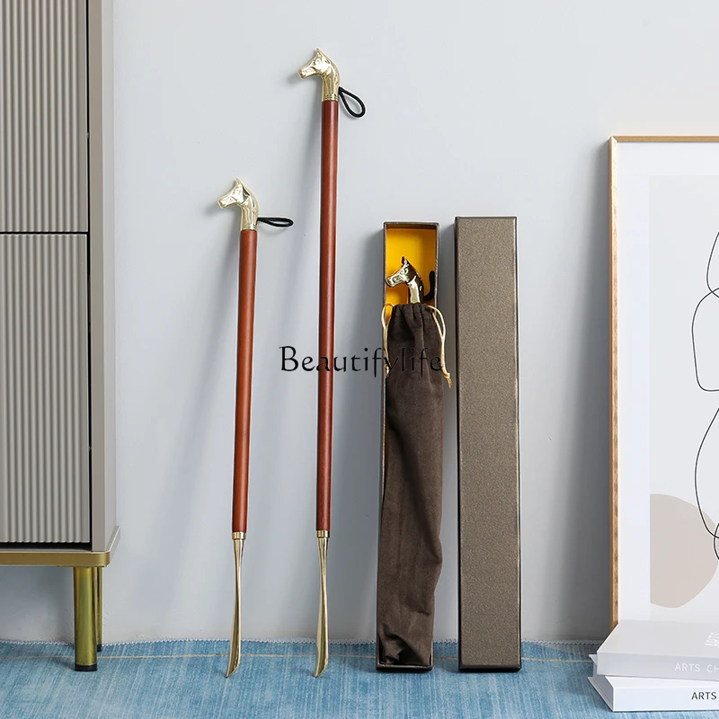 

[Gift box] High-end creative metal shoehorn for elders and friends without bending over