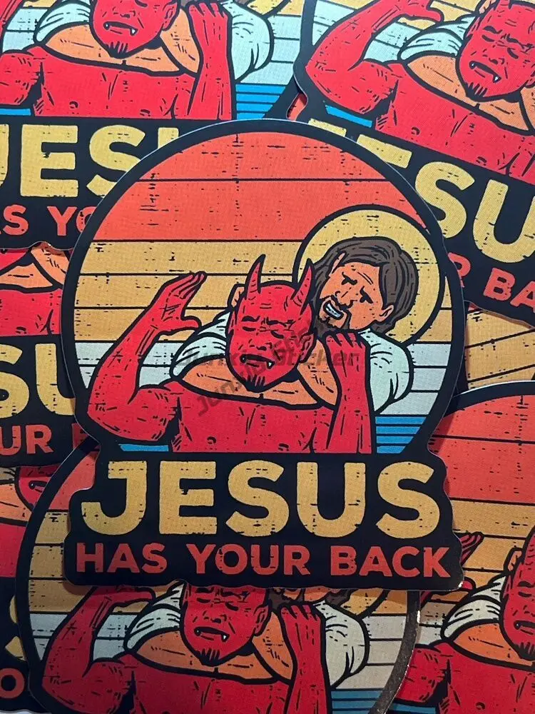 Jesus لديه ظهرك Jiujitsu فنون الدفاع عن النفس ملصق الفينيل المسيحي ، سيارة واكسسوارات ، ديكور JDM ، أدوات الروبوت ، الحلي