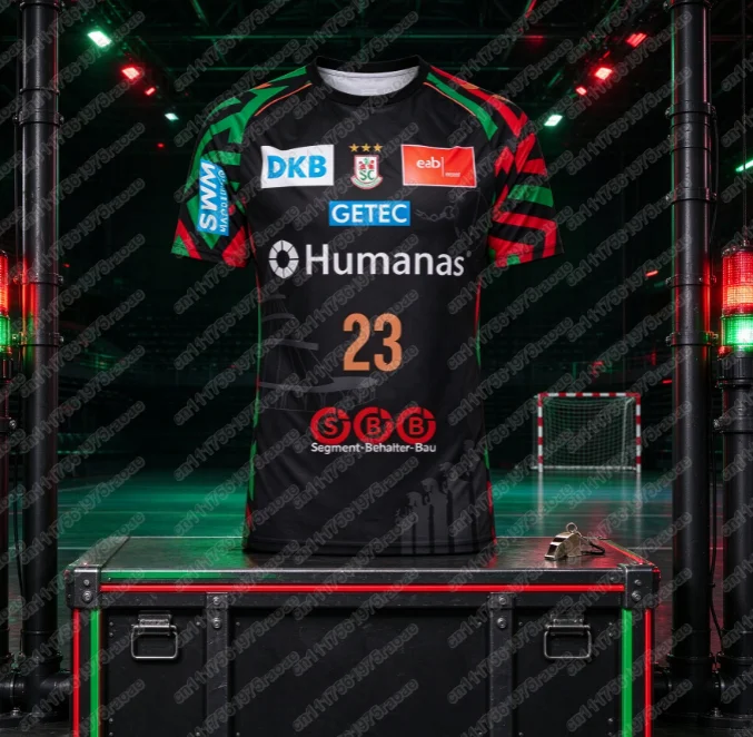 2026-27 SC Magdeburg Handball Heimtrikot Trikots Schnelltrocknendes Outdoor-Sport-T-Shirt Trainings-Sportbekleidung Fan-Geschenk Familien-Partnerlook – Detail 4