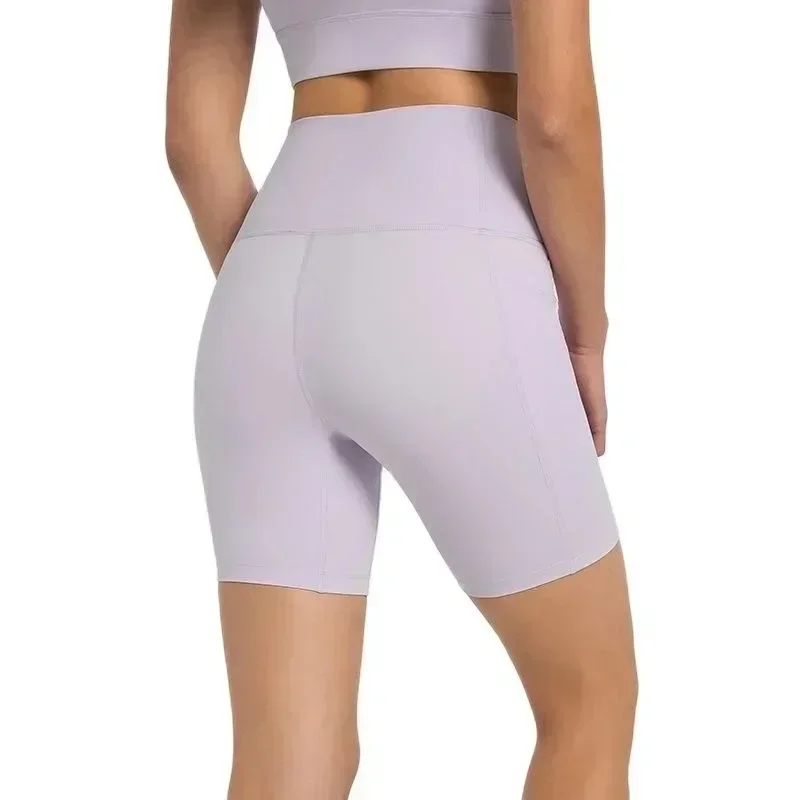 Lemon Biker-Short de yoga taille haute pour femme, culotte de fitness et d'athlétisme, avec poche latérale