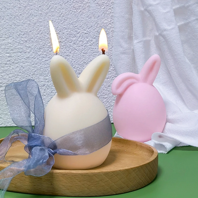 

Rabbit Silicone Mold for Easter Egg Candle DIY Bunny Incense Gypsum Expanding Stone Mold Candle Making Supplies Home Decor Gifts