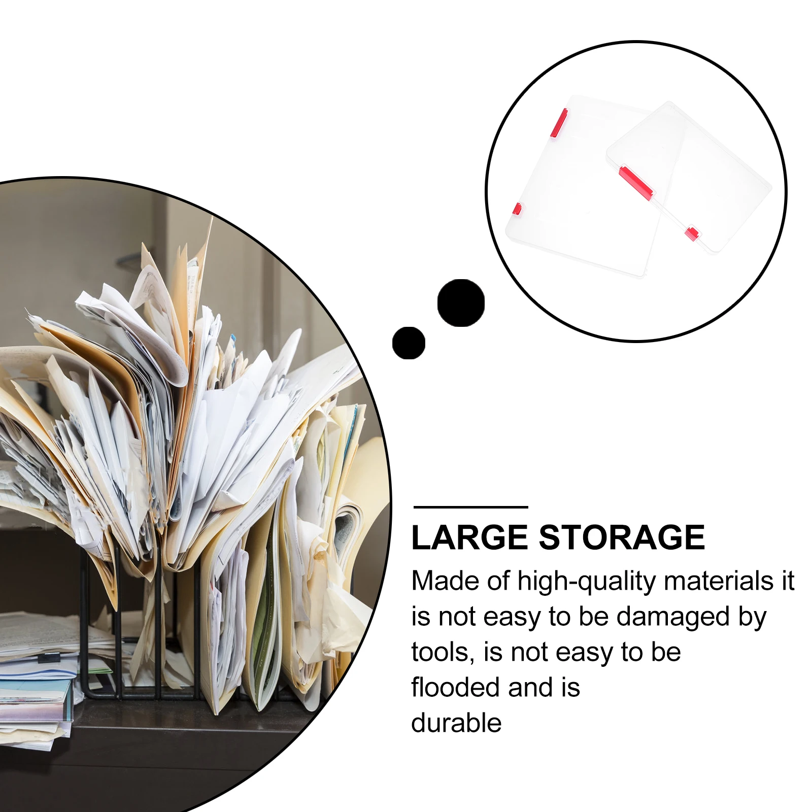 

2 Pcs File Storage Box Filing Boxes Document Organizer with Lids Desktop Accessories Paper Pp Office Folder