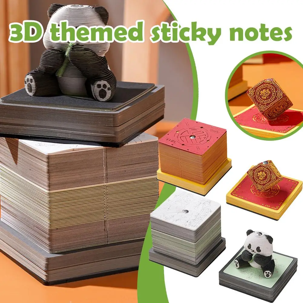 2025 Creative Desk Calendar Paper Carving Art Memo Notepad Desktop Pad Calendar Decoration 3D Desk Housewarming Gift A4E5